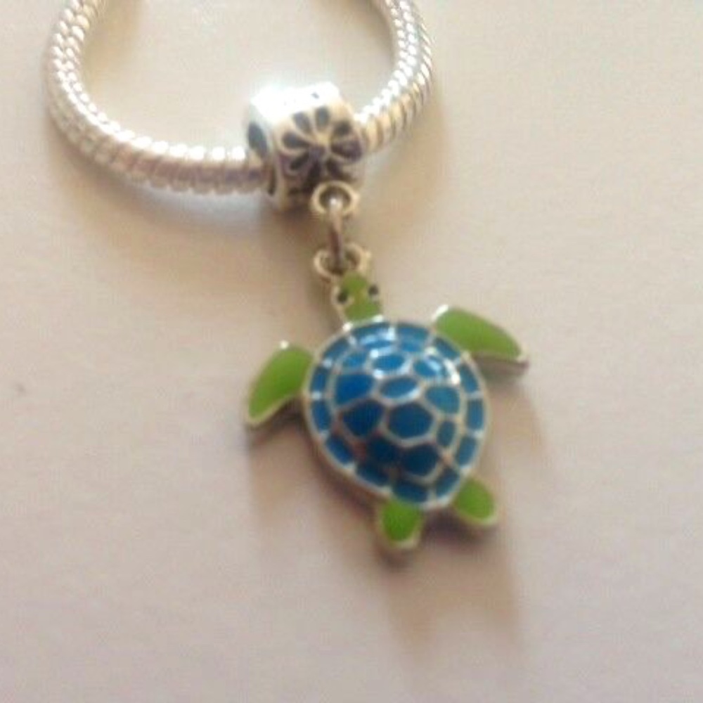 “Turtle” Dangling Charm Bead For European Style Charm Bracelets